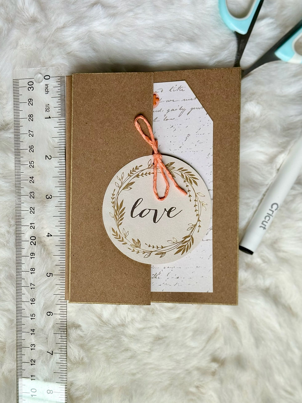 Thumbnail: Love You More Handmade Two-Fold Card | Vintage Newspaper Romantic Greeting Card