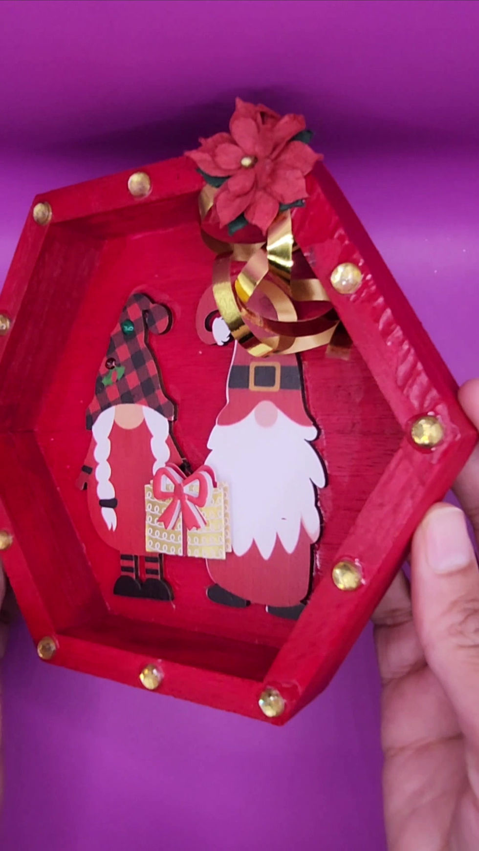 Thumbnail: Handmade Christmas Elves Ornament Frame – 3D Holiday Décor, Unique Gift