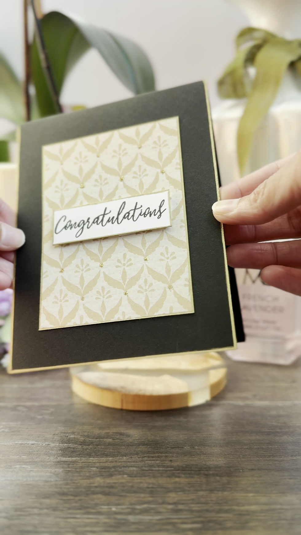 Thumbnail: Congratulations Just Because Card | Handmade Elegant Gold Black Embossed Card