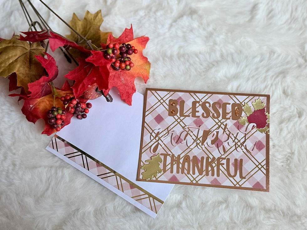 Thumbnail: Handmade Thanksgiving Card | Blessed Grateful Thankful | Elegant Fall Greeting