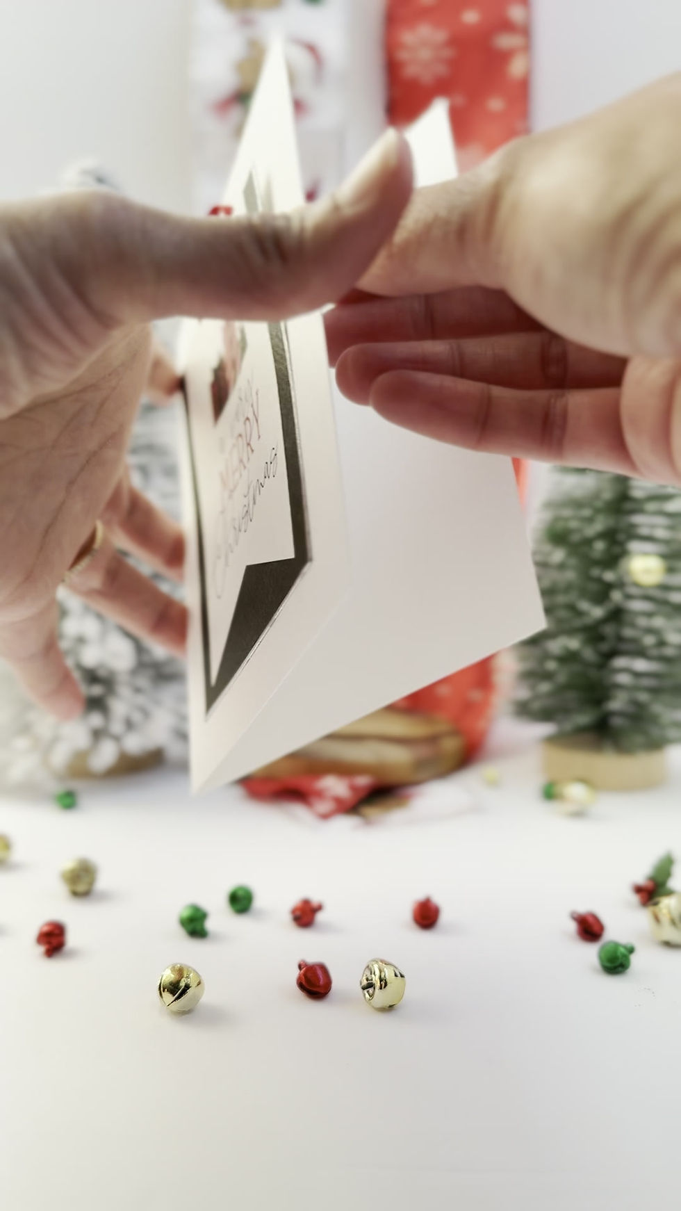 Thumbnail: Merry & Bright Handmade 3D Layered Christmas Card | Blank Inside