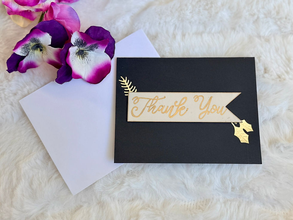Thumbnail: Black Thank You Cards Handmade | Minimalist Gratitude Cards