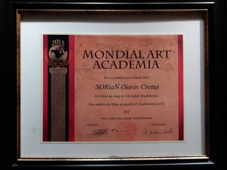 Knight Title Certificate from Mondial Art Academia - SORiaN
