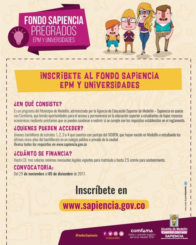 ANÍMATE A INSCRIBIRTE AL FONDO SAPIENCIA EPM
