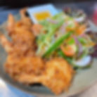 Coconut prawns with cucumber salad