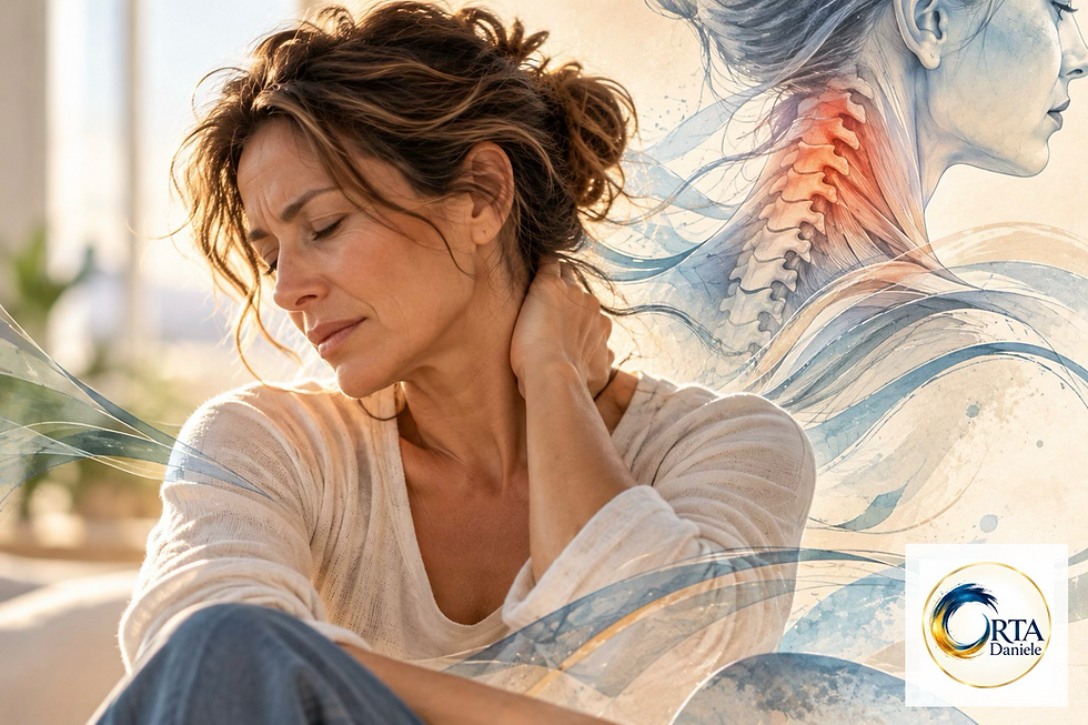 Donna con male alla cervicale