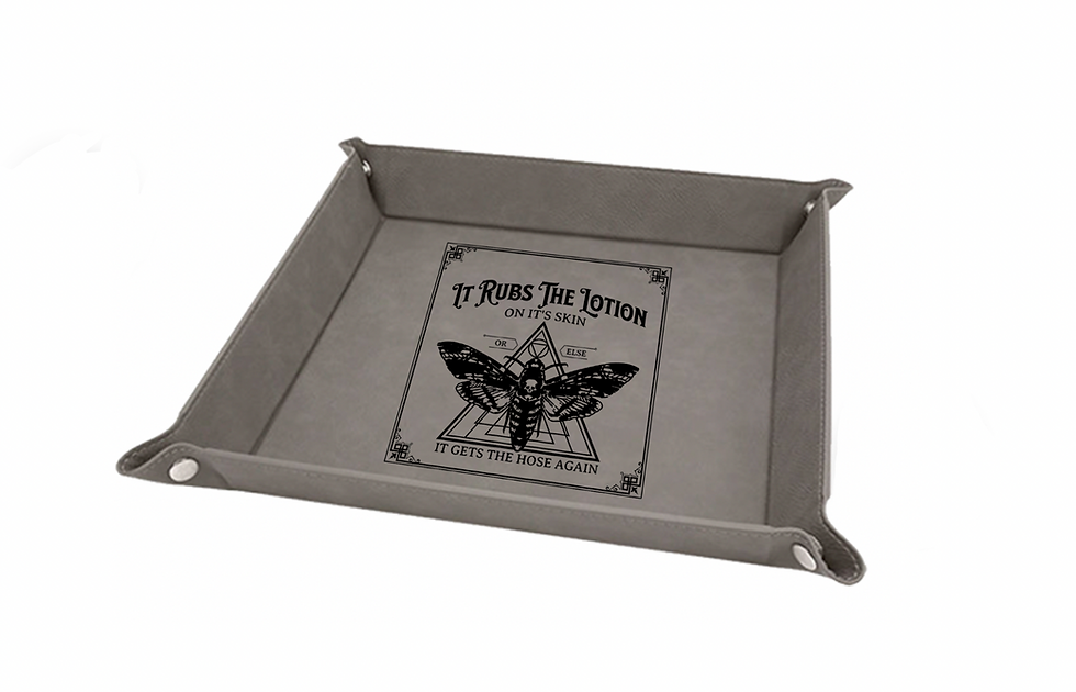 Thumbnail: The silence of the lambs Themed Valet trays, 9"x9" laser engraved home decor