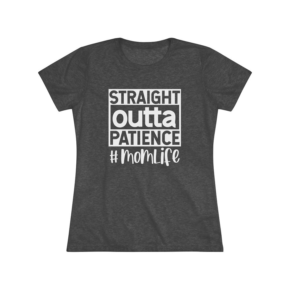 Thumbnail: Straight Outta Patience triblend fitted Tee, white graphic