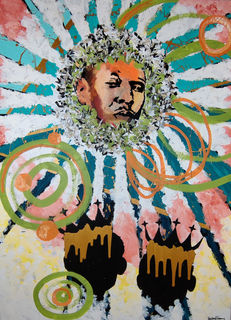 King of Pharaohs, mixed media on canvas by Brittni Dianna.