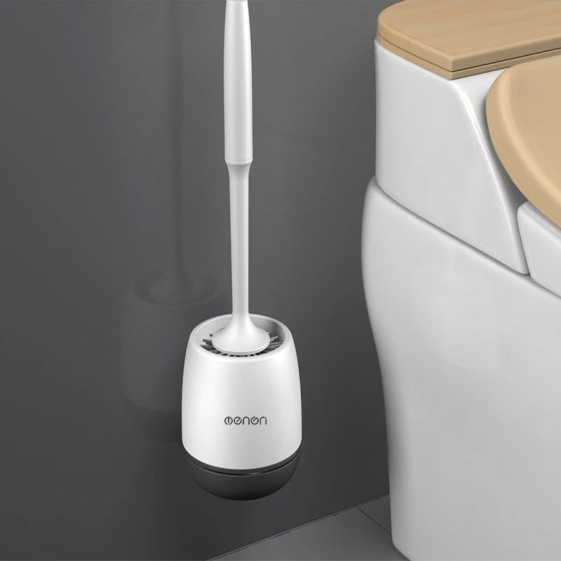 Miniatura: Escova de vaso sanitário MENGNI com cabeça de silicone TPR, para montagem na par