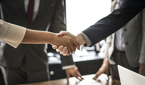 Shaking hands in the office