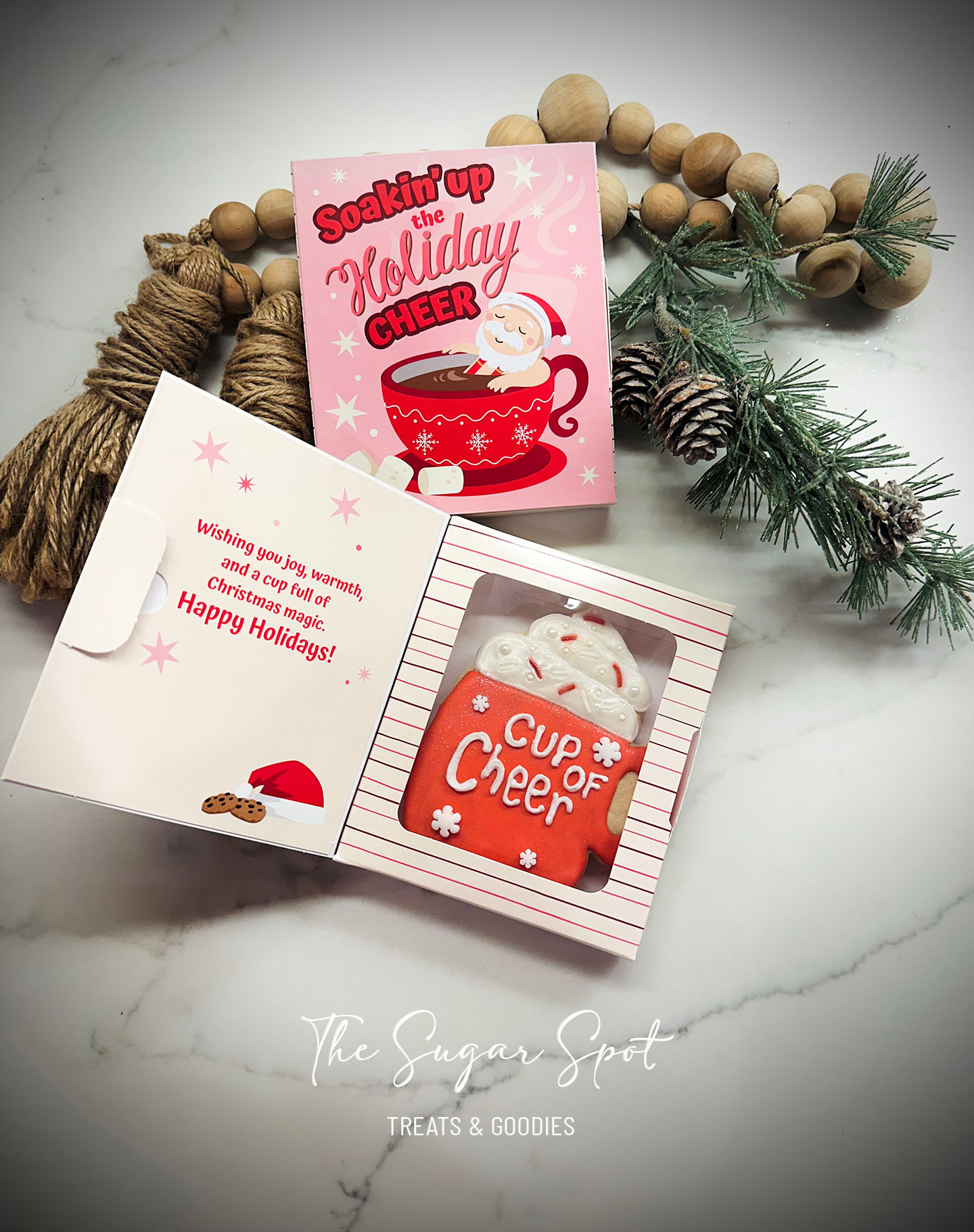 Cookie Greeting Card...Soakin’ up the Holiday CHEEER