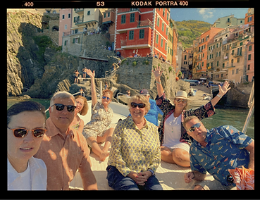 Happy tour students on boat