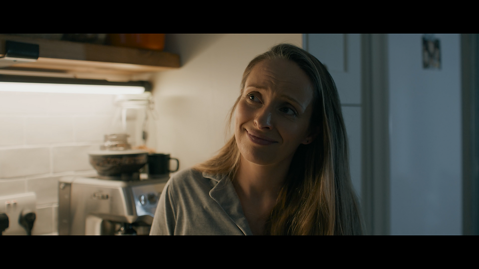 Close-up performance lighting for an actor showreel, using soft practical light to create a natural, intimate night-time feel.