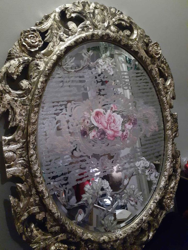 Thumbnail: Vintage Ornate Embellished Mirror