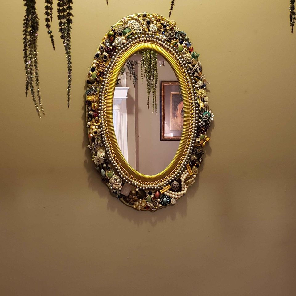 Thumbnail: Handcrafted Jewelry Encrusted Mirror