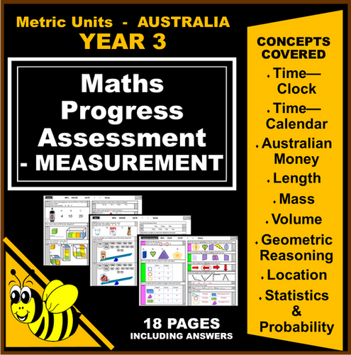 Measurement Test (Metric Units): Maths Progress Assessment—Year 3 ...