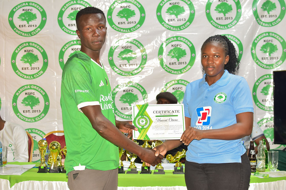 Athlete receiving a certificate at a sponsored community event.