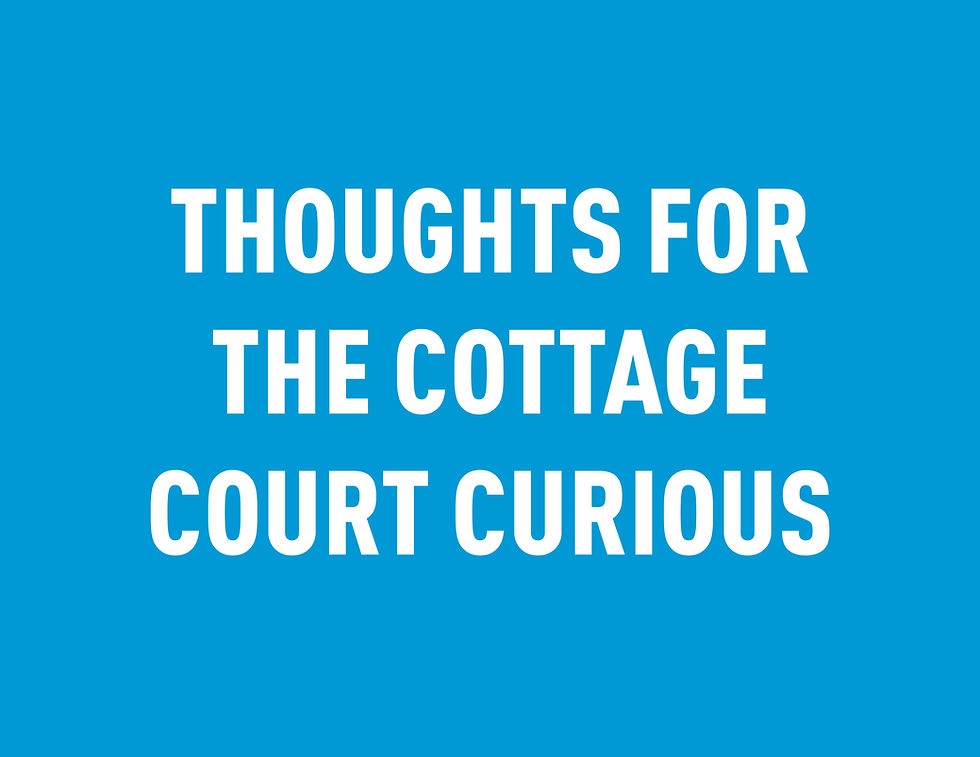 Thoughts for the Cottage Court Curious