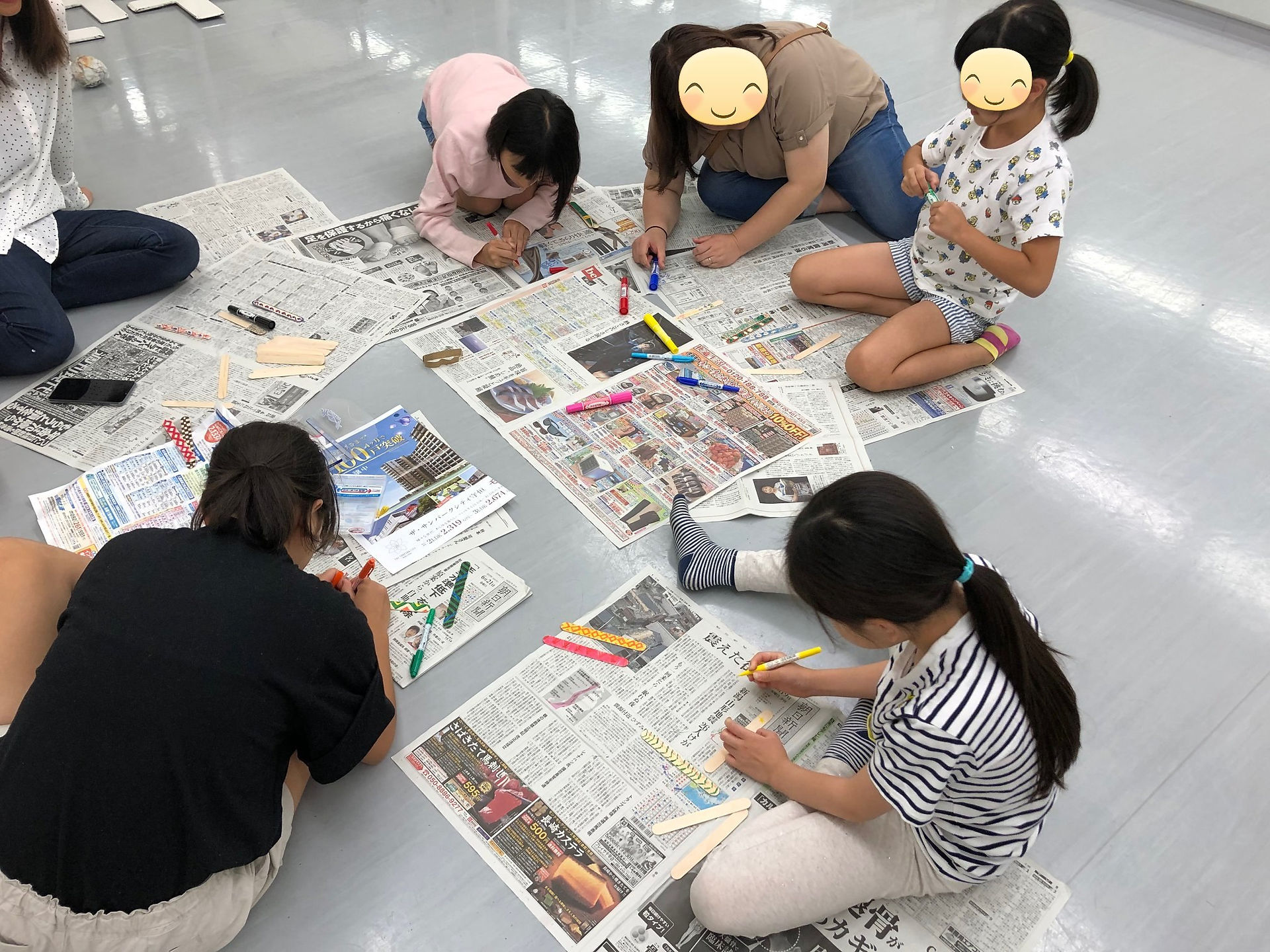 With some time to spare, the kids got to work on making bookmarks out of tongue depressors in their interpretation of traditional Maori designs.