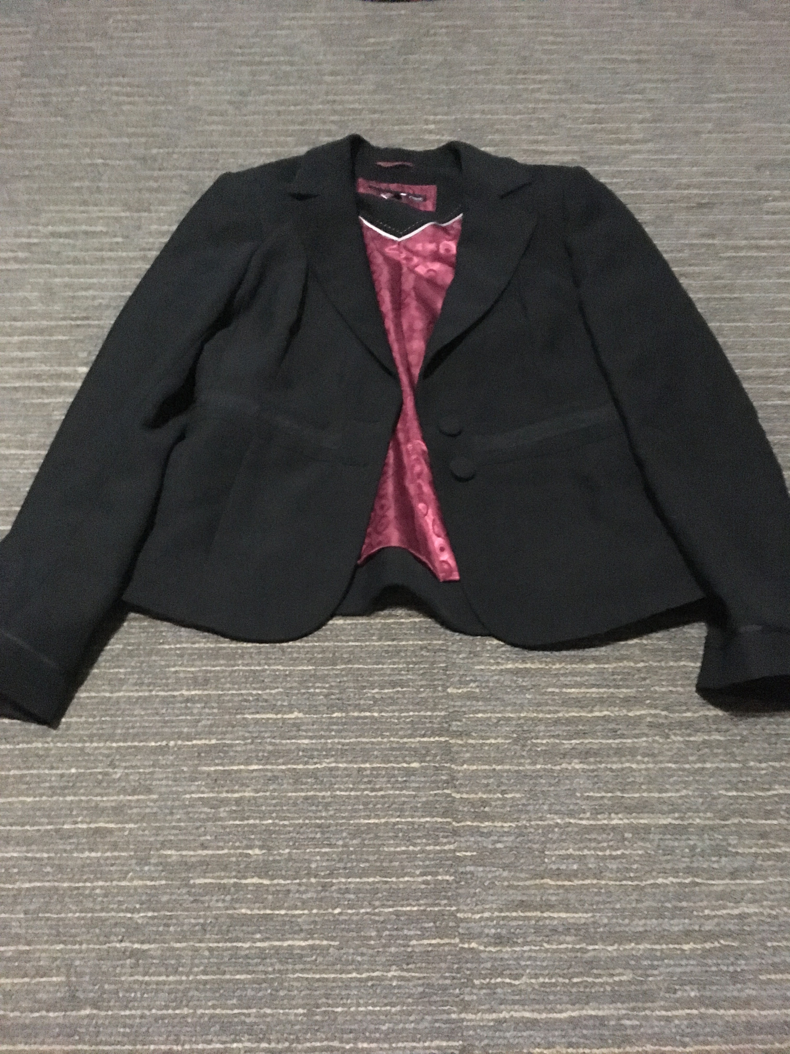 Next 10 black jacket with pink satin lining