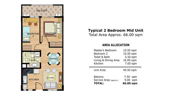 2 Bedroom 66sqm
