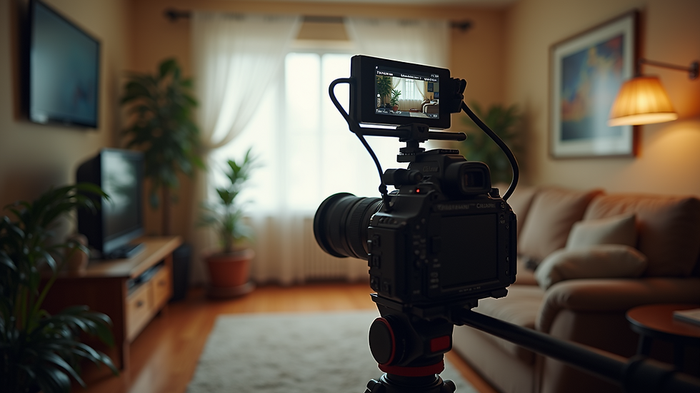 Eye-level view of a home recording setup