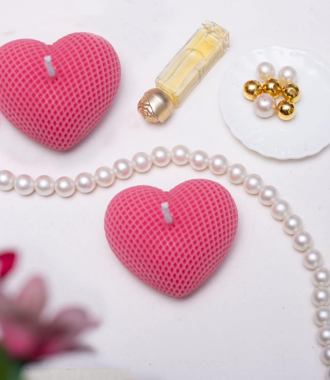 Knitted heart Candle 