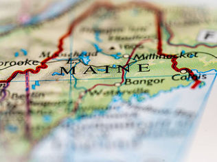 Maine, United States highlighted on a world map.