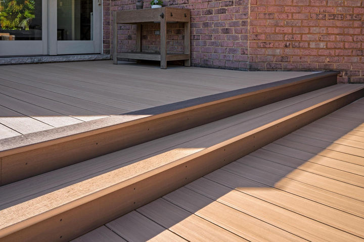 Elevated Timbertech deck with pool view Lake Geneva WI