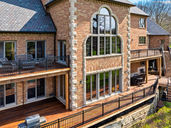 Luxury Ipe hardwood deck with rich natural wood grain