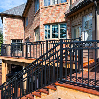 Luxury Ipe hardwood deck with rich natural wood grain