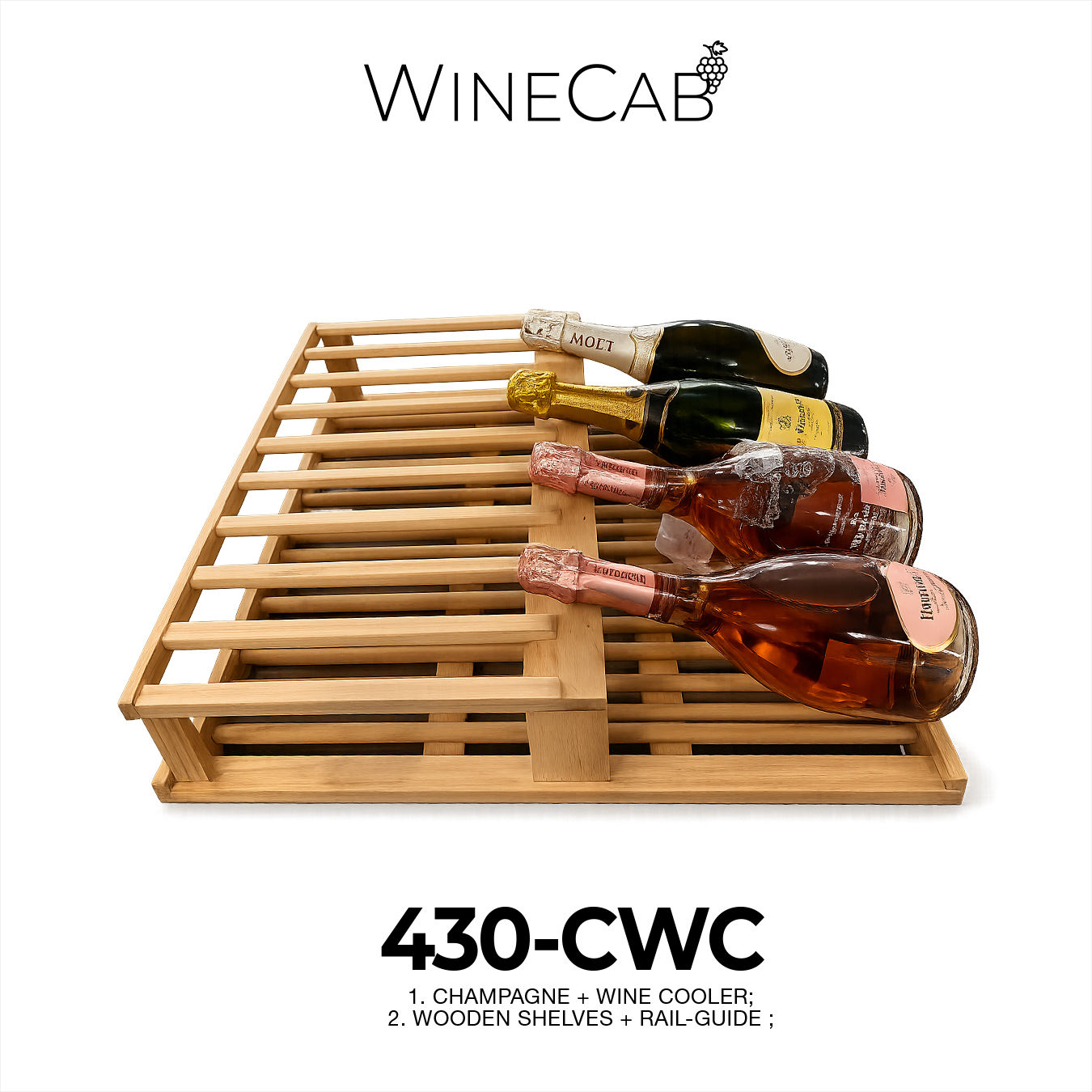 Wine Rack 430-CWC – Wooden Bottle Storage Rack