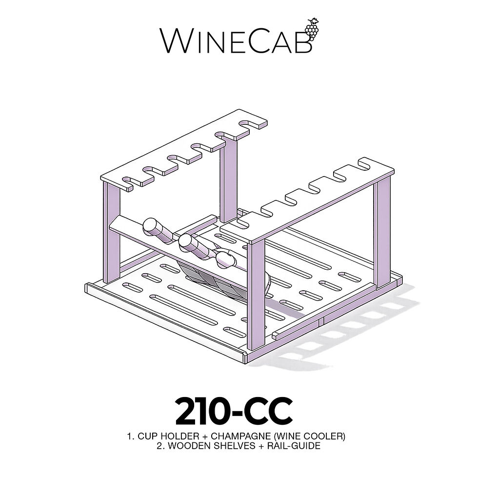 Wine Rack 210-CC – Wooden Wine Glass & Bottle Storage Rack