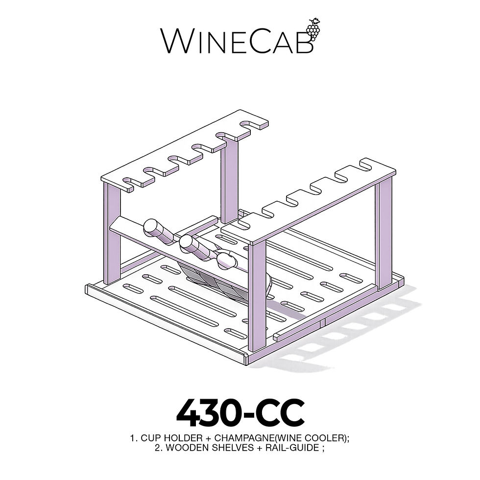 Wine Rack 430-CC – Wooden Wine Glass & Bottle Storage Rack