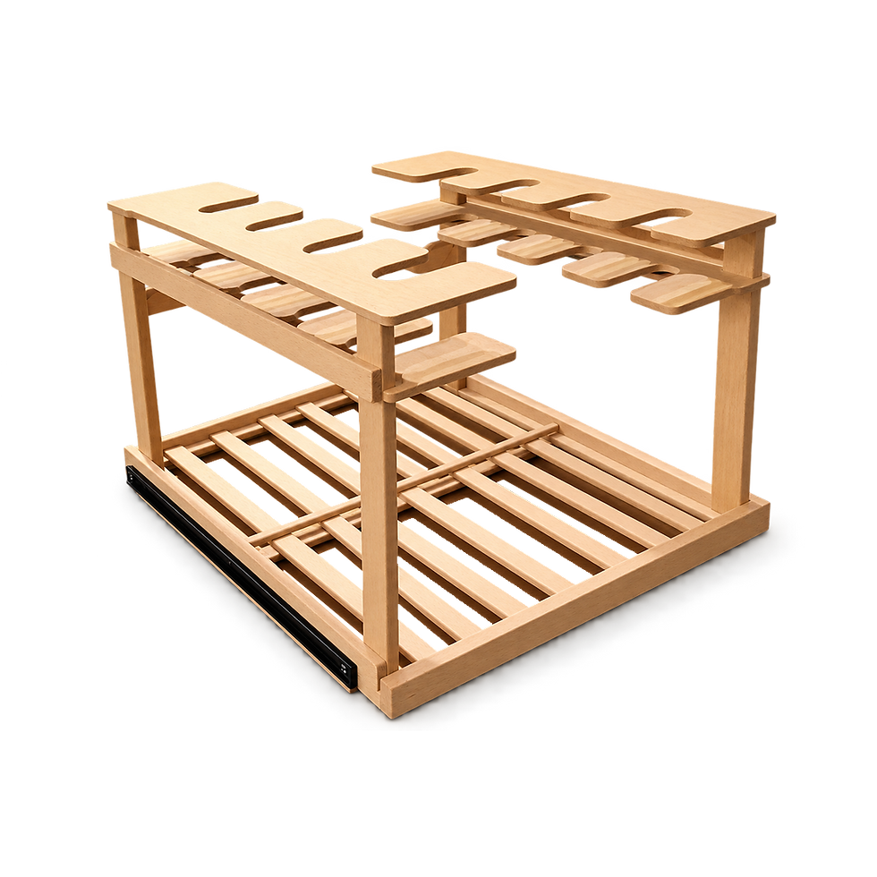 Wine Rack 430-CC – Wooden Wine Glass & Bottle Storage Rack