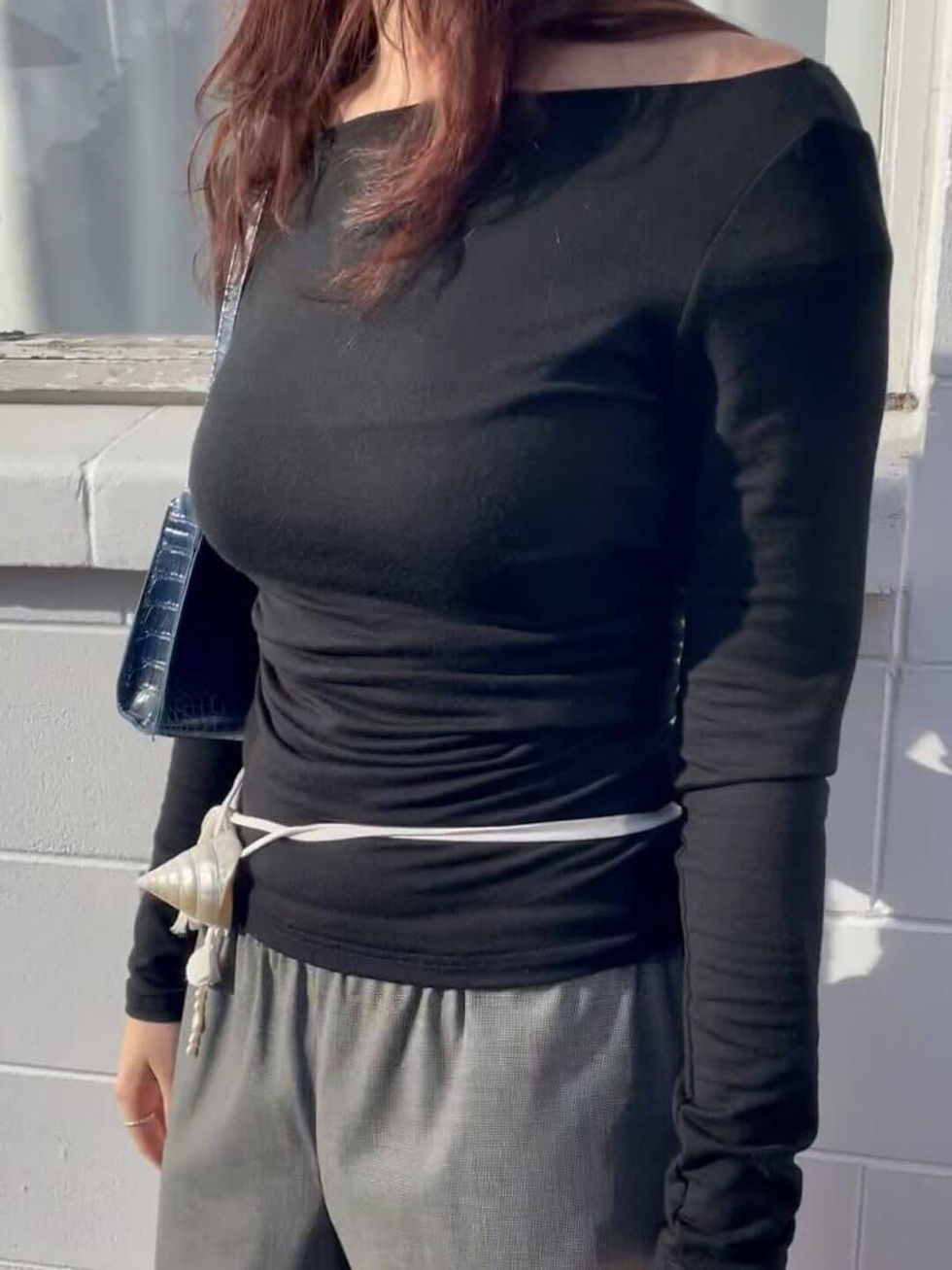 Thumbnail: IDA LONG SLEEVE TOP | BLACK MERINO