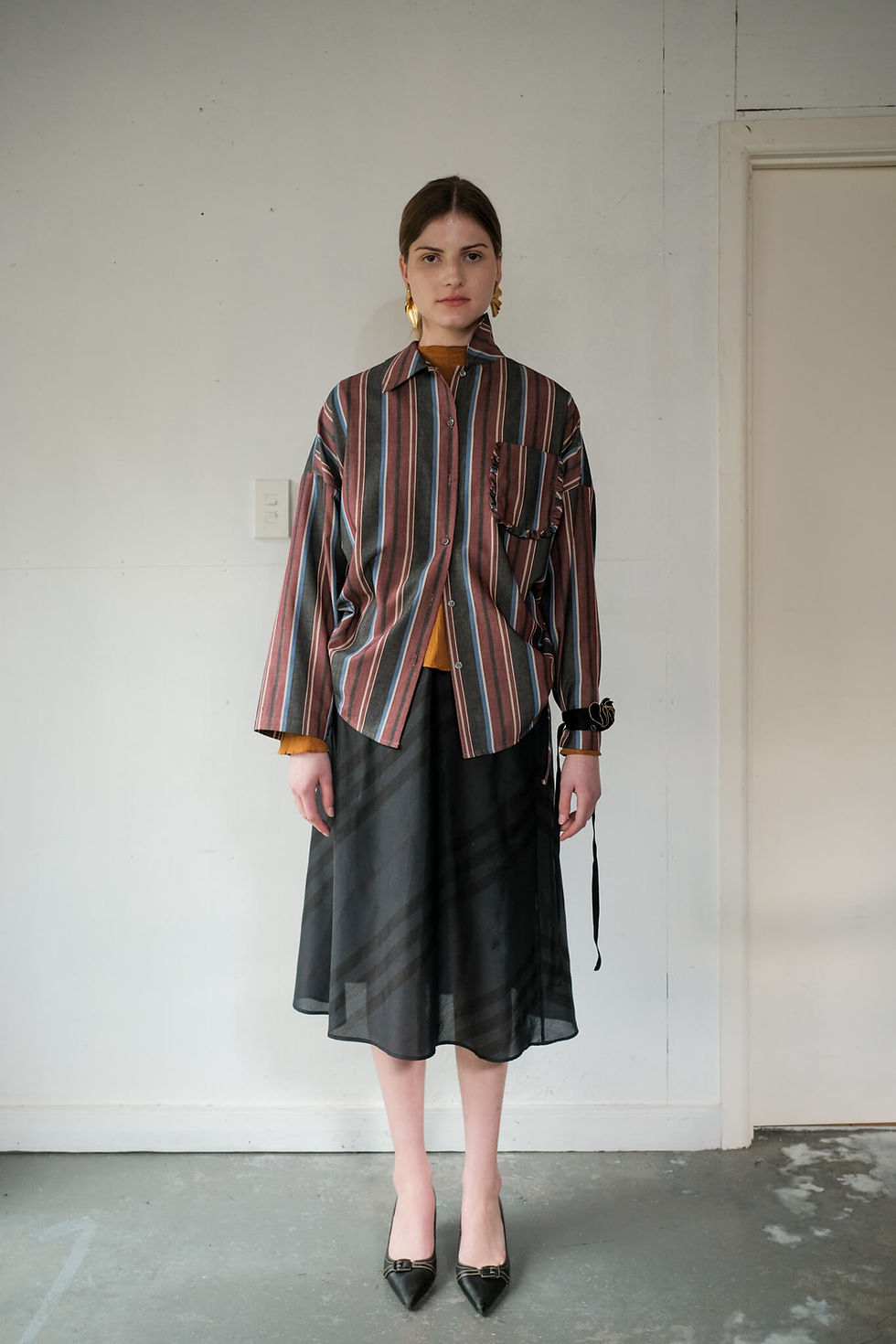 Thumbnail: PETRA SKIRT | BLACK SILK COTTON