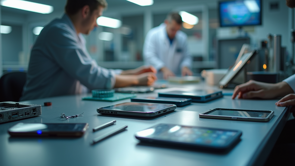 Eye-level view of a clean and organized phone repair workstation