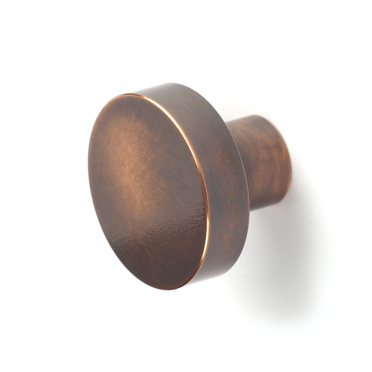 Iconic Pull Knob in Whiskey Rubbed Copper