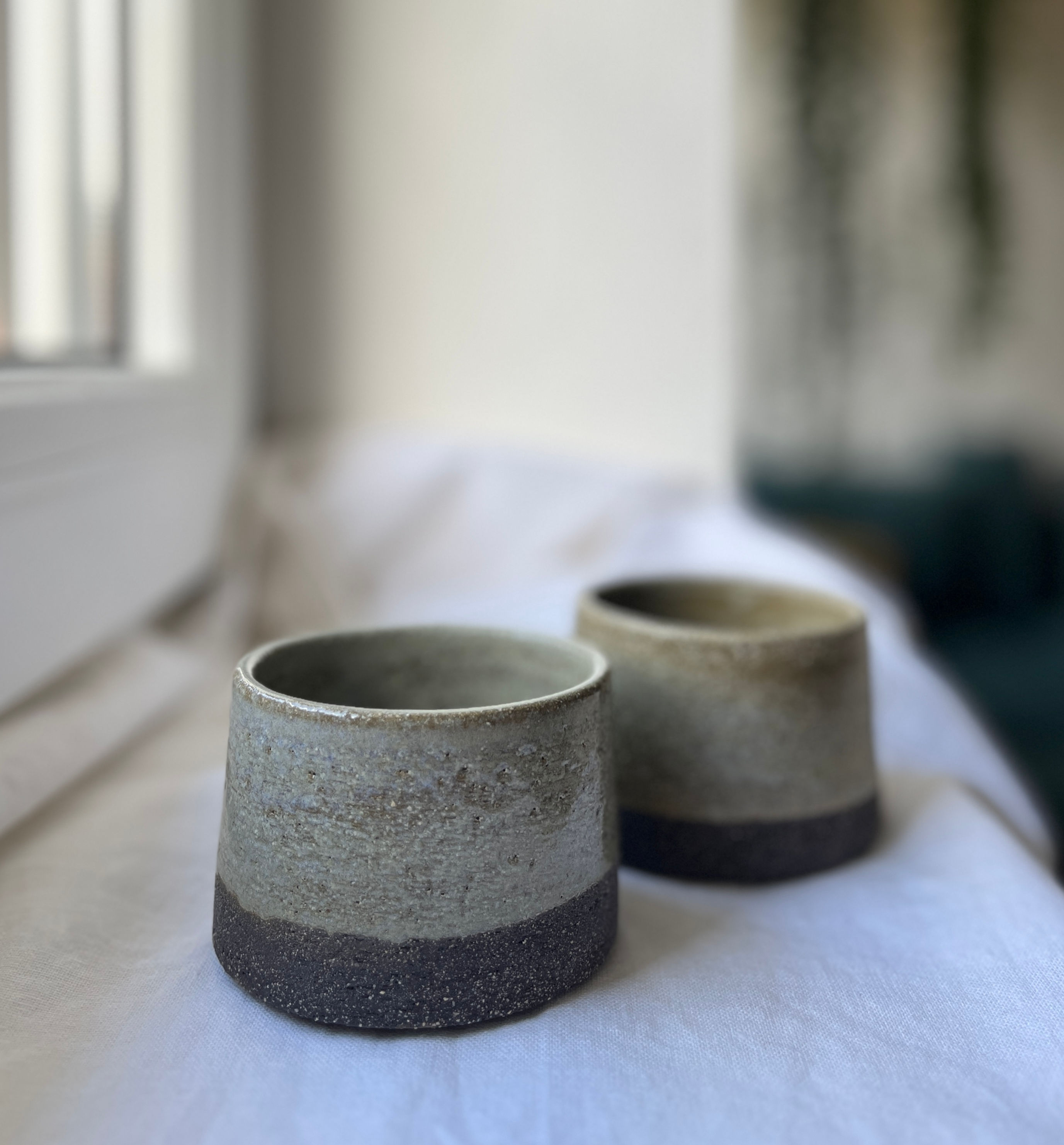 Green rustic cappuccino cup