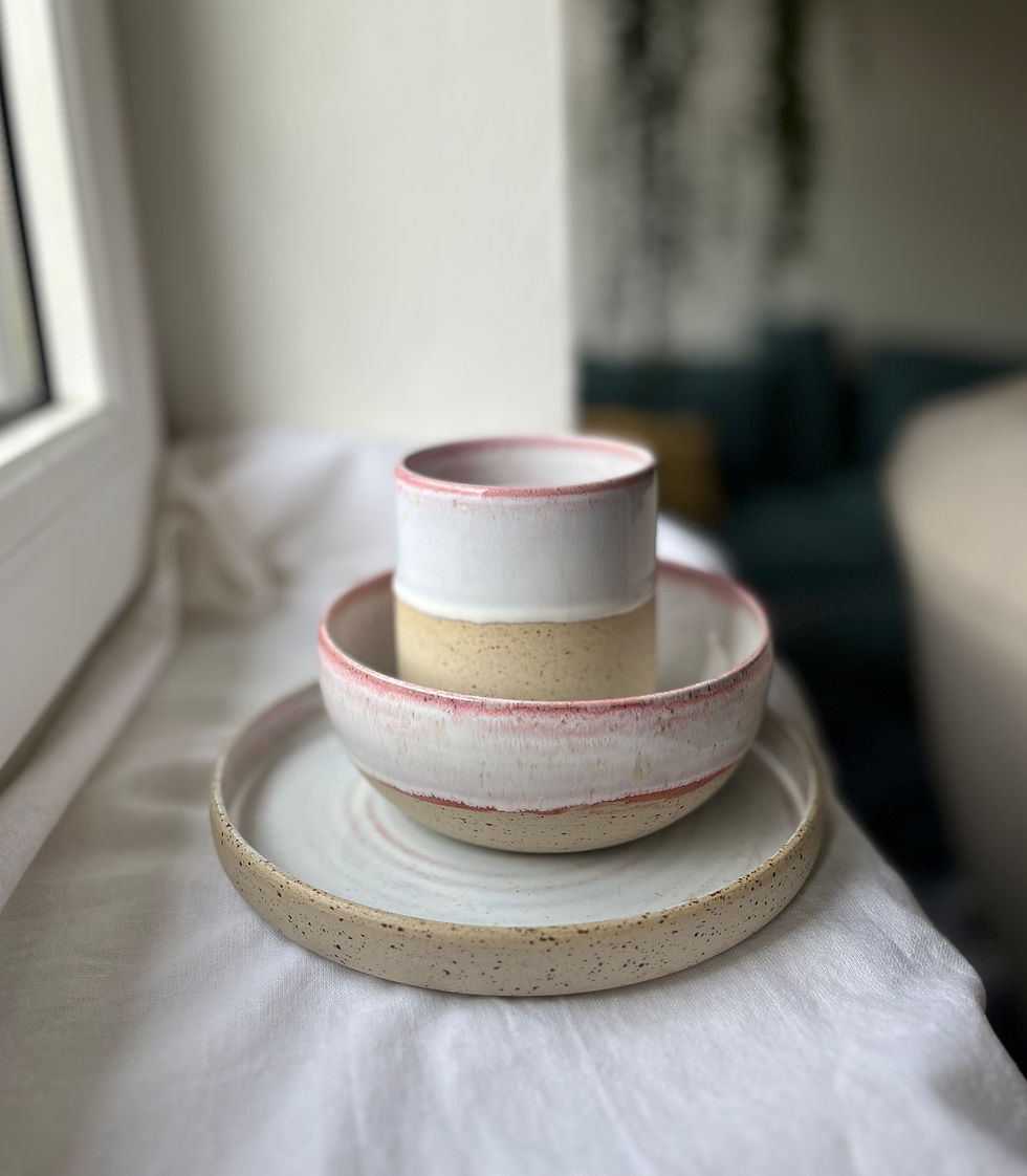 Miniatura: Pink 3 pieces breakfast set