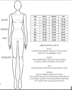 The basic measurements Isabelle uses to size her designs
