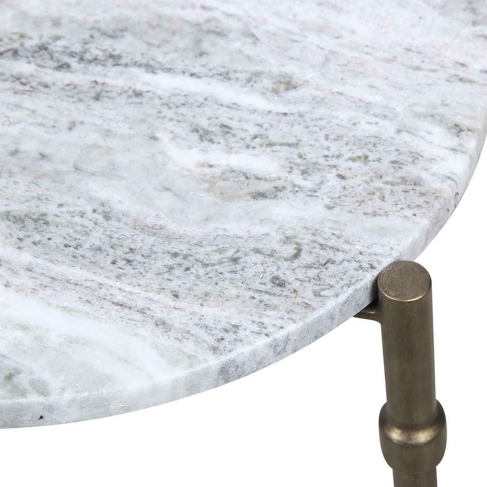 Thumbnail: Anthony nesting accent tables marble top detail showing variegated cloud marble pattern