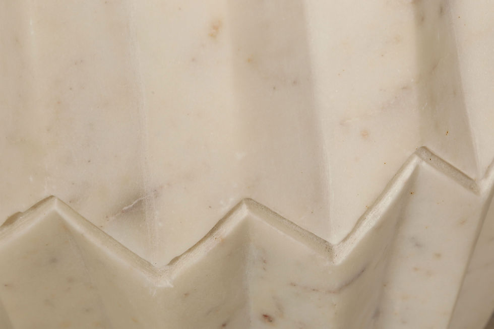 Thumbnail: San Pancho white Basra marble accent table – solid variegated marble cube side table by WSMB Imports