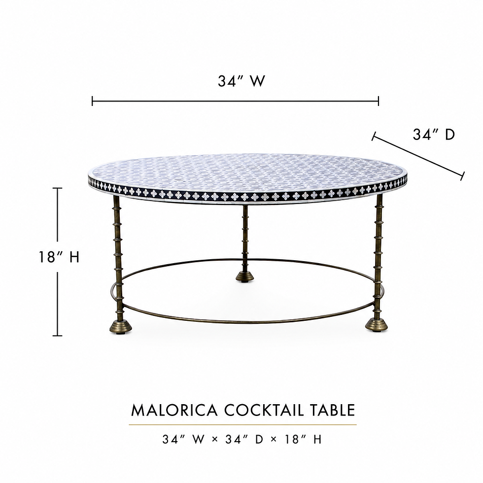 Thumbnail: Malorica Cocktail Table – Hammered antique brass iron base detail – wsmbimports