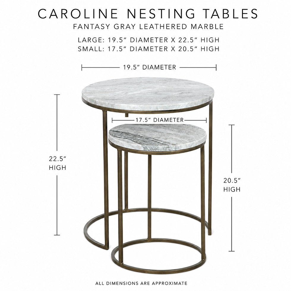 Thumbnail: Caroline nesting accent tables - Dimensions