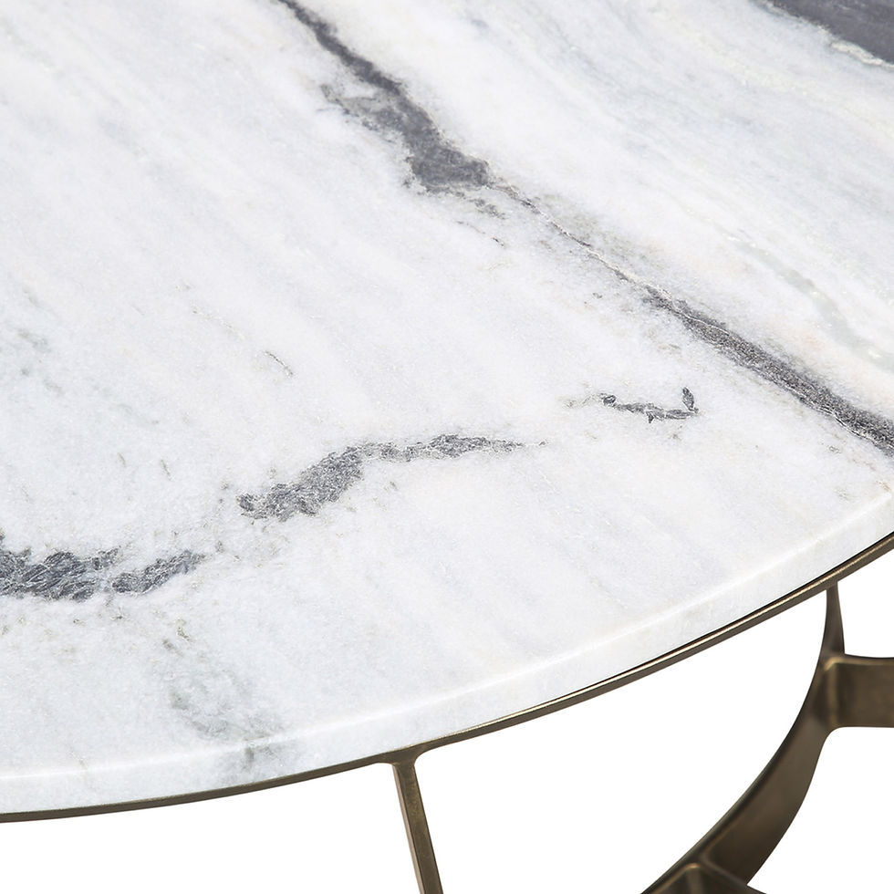 Thumbnail: Black and white Panda marble surface detail on Aeron table