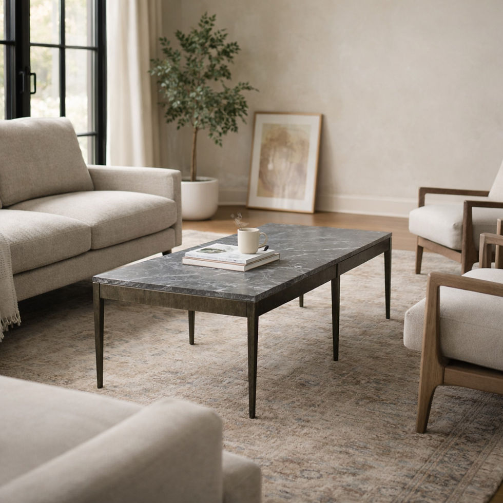 Thumbnail: Haldon marble coffee table in contemporary interior setting