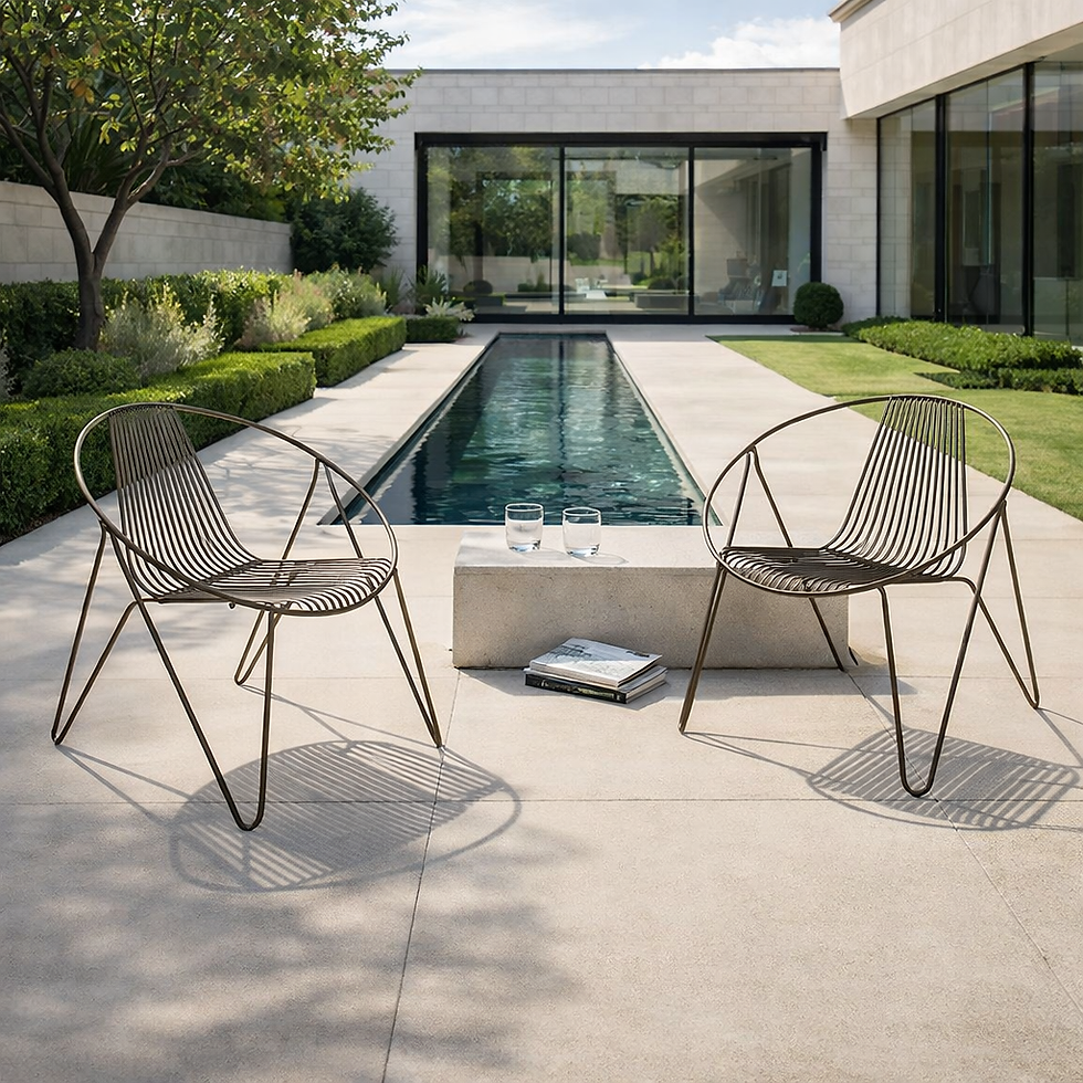 Thumbnail: Pappas Garden Lounger in antique bronze solid iron outdoor chair